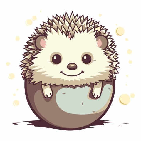 Cute hedgehog in the egg of a cartoon character.