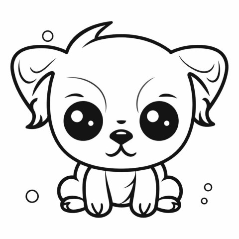 Cute cartoon dog isolated on a white background.