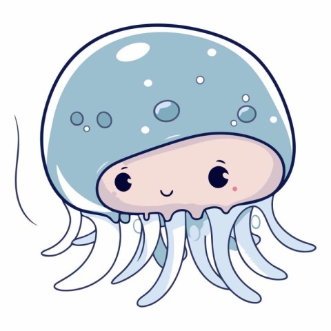 cute jellyfish kawaii cartoon icon vector illustration graphic d
