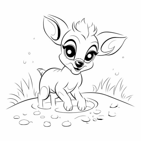 Cute little baby chihuahua for coloring book