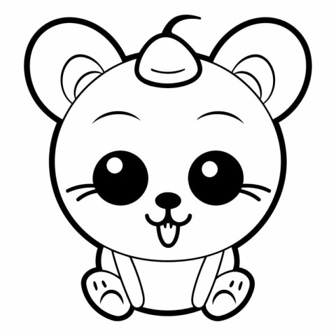 cute little mouse kawaii character vector illustartion design