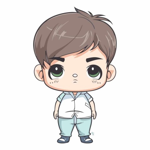 cute little boy cartoon vector illustration graphic design vecto