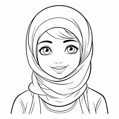 Arabic woman in hijab. sketch for your design