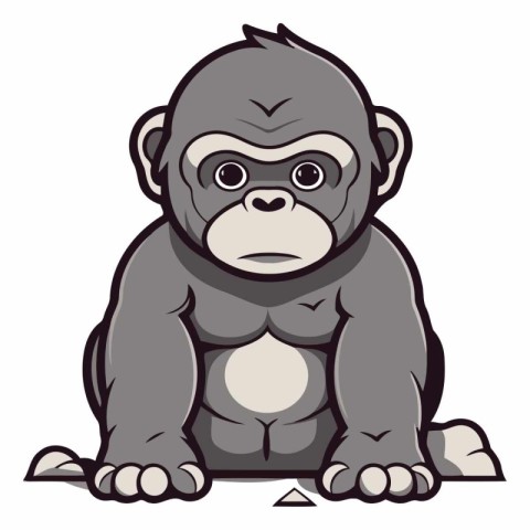 Gorilla - A vector illustration of a Gorilla sitting.