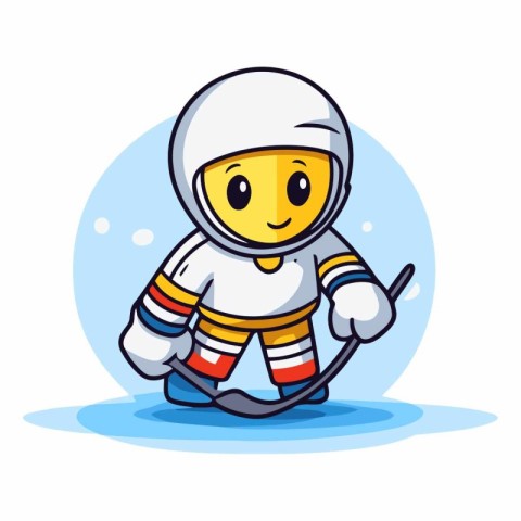 Cute astronaut in space suit. Vector flat cartoon character illu