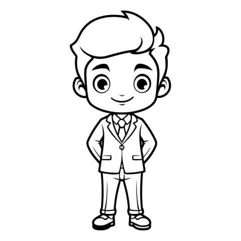 cute little boy in suit character vector illustration design vec