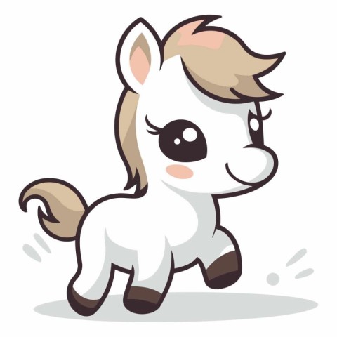 Cute cartoon pony isolated on a white background.