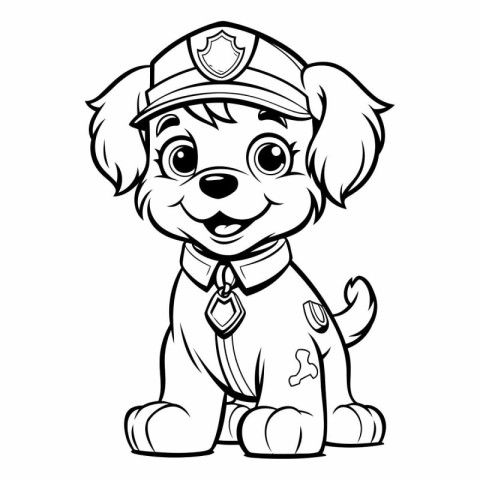 Puppy Policeman - Colored Cartoon Illustration. Vector