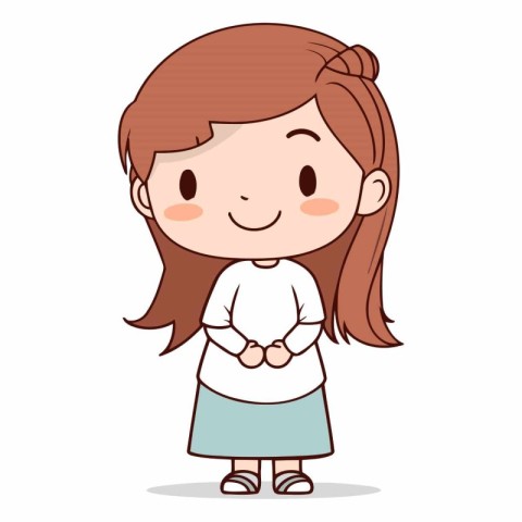 Cute little girl cartoon design eps 10.