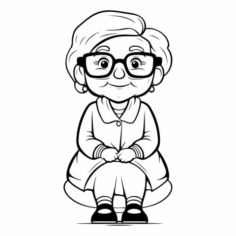 Grandmother Cartoon Mascot Character. Grandmother Vector Illustr