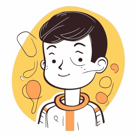 Vector illustration of a boy with a surprised face. Cartoon styl