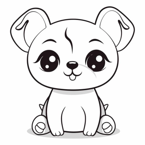 Cute little dog sitting and smiling of a dog.