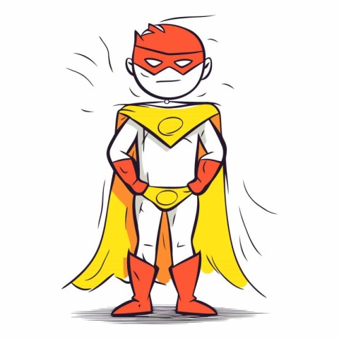 Cartoon superhero isolated on white background. Cartoon style.