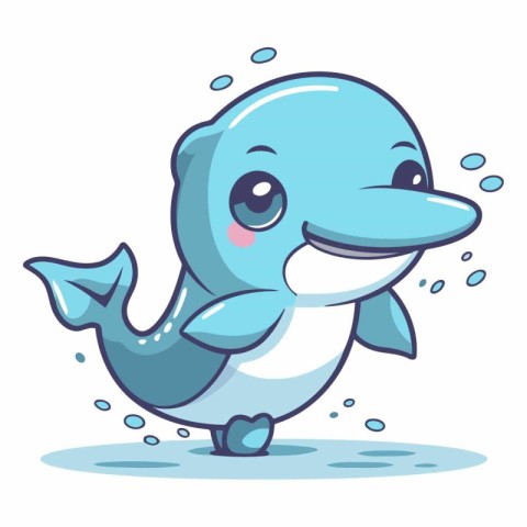 Cute cartoon dolphin of a cute cartoon dolphin.