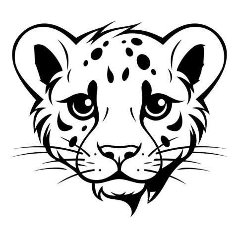 Leopard head isolated on white background for your design