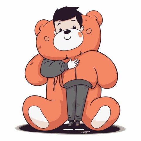 Illustration of a teddy bear sitting with his hand on his chin