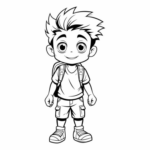 cute little boy cartoon vector illustration graphic design vecto