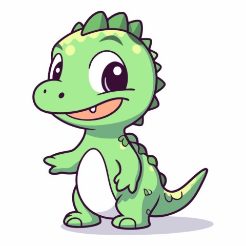 Cute baby dinosaur isolated on a white background.