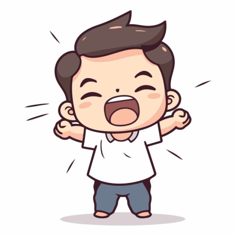 Laughing Kid - Vector Cartoon IllustrationÃ¯Â»Â¿