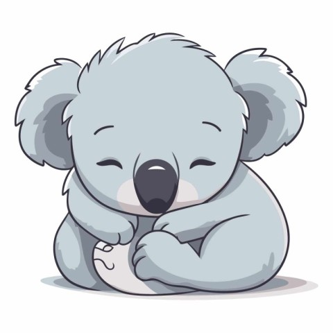 Cute cartoon koala on a white background.