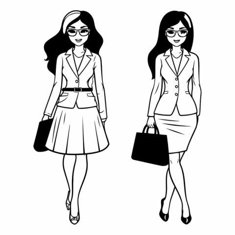 Fashion girls in sketch-style. Fashion girls.