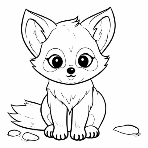 Cute little fox - Coloring book for children