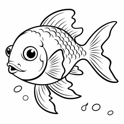 Coloring book for children: a cute fish.