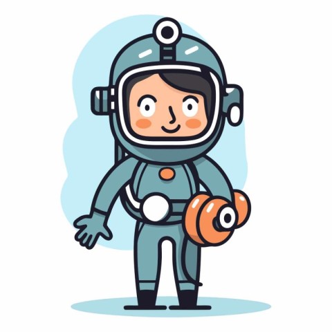 Astronaut character design in a flat style.