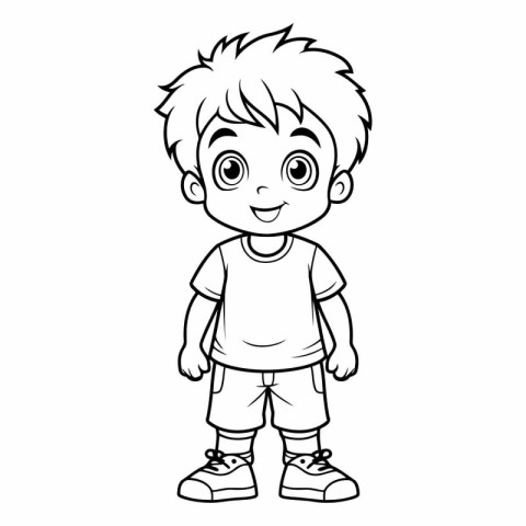 cute little boy with t-shirt cartoon vector illustration graphic