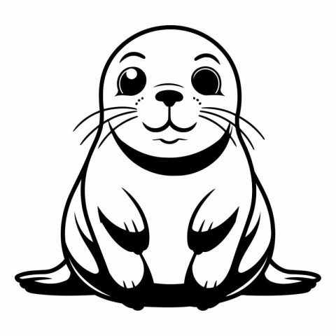 Cute seal on a white background for your design