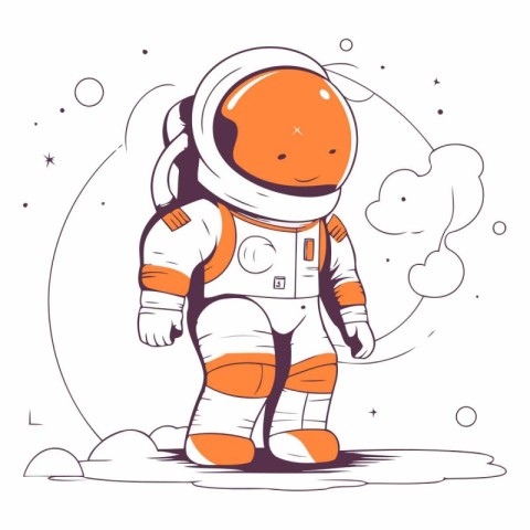 Astronaut in spacesuit on white background.