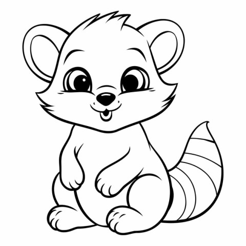 Cute raccoon - Coloring book for children