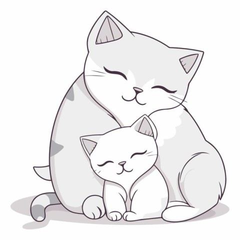 Cute cartoon cats of a couple of cats.