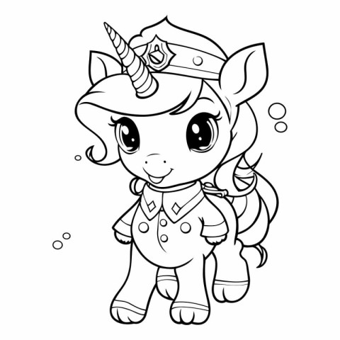 Coloring Page Outline Of cartoon unicorn for children