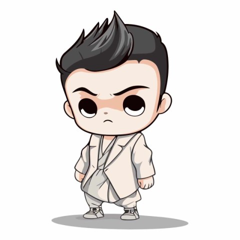 Kung fu kung fu boy cartoon vector art illustration graphic desi