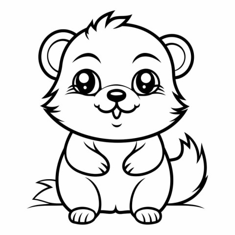 Mascot Illustration of Cute Rodent Animal Coloring Book