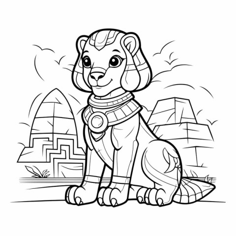 Coloring Page Outline Of cartoon dog.