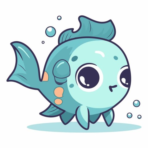 Cute cartoon fish of a cute little fish.