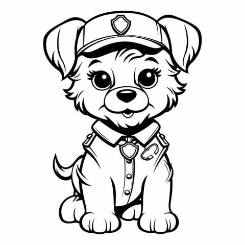 Cute puppy in a cap and uniform for your design