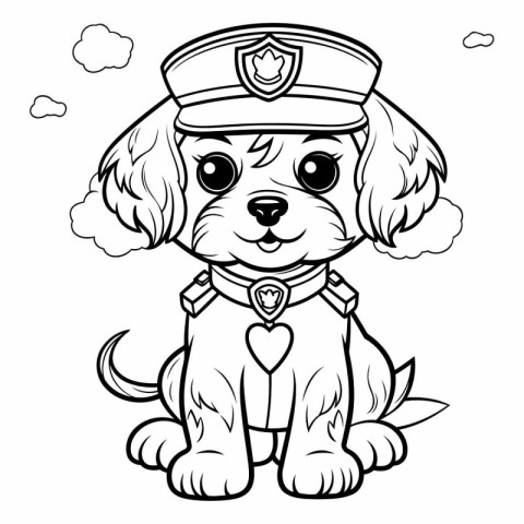 Cute Cartoon Puppy Police Dog Mascot Vector Illustration