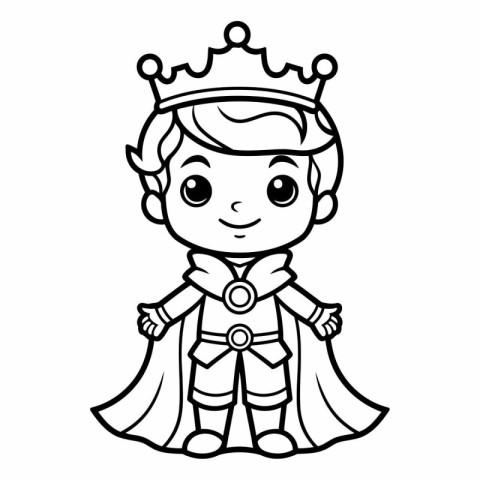 Coloring Page Outline Of Cartoon King Vector Illustration for Co