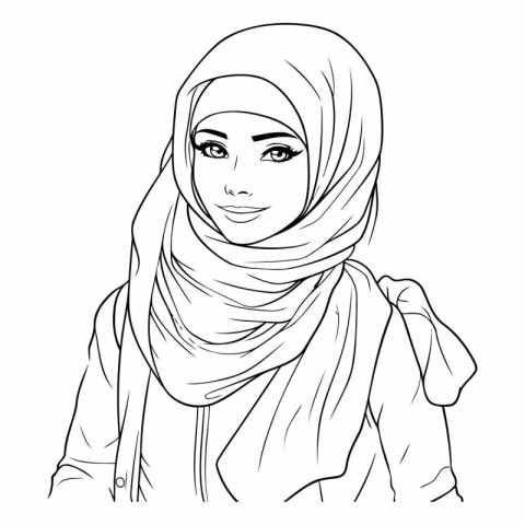 Arabic woman in hijab of a beautiful muslim girl.