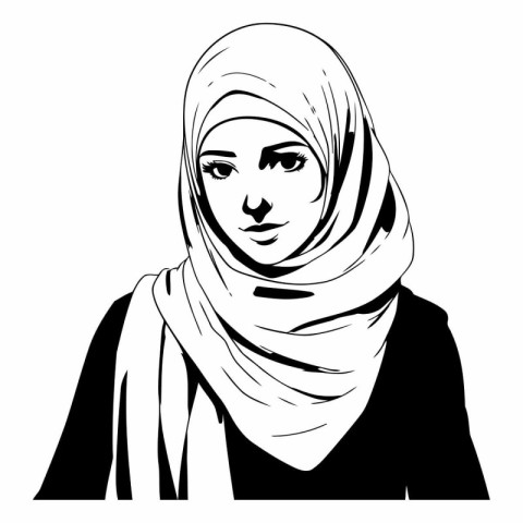 Portrait of beautiful muslim woman in hijab.