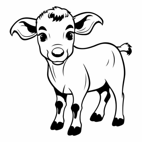 Vector image of a goat on a white background. Farm animals.