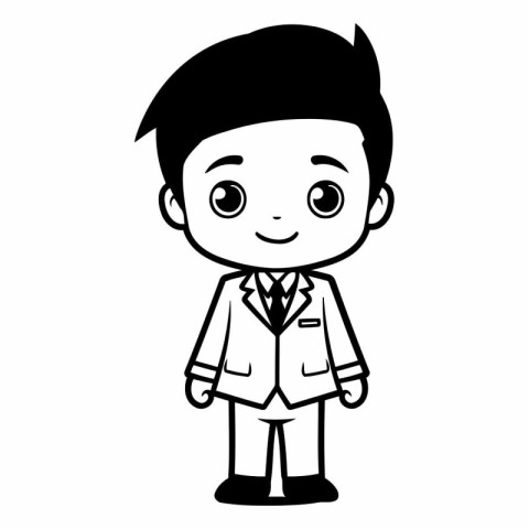 cute little student boy with uniform vector illustration design