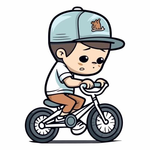 Cute little boy riding a bicycle of a child on a bicycle.