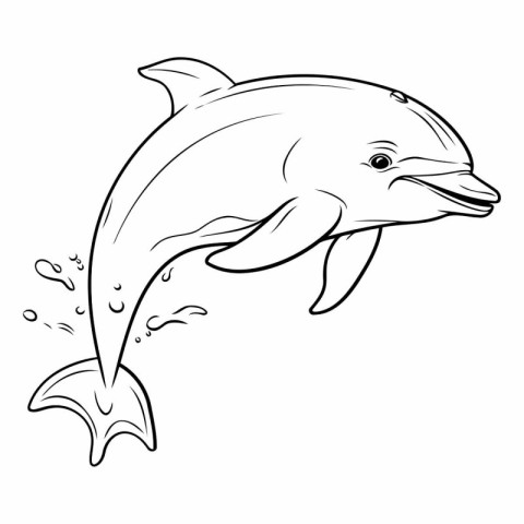 Dolphin - Coloring book for adults of a dolphin.