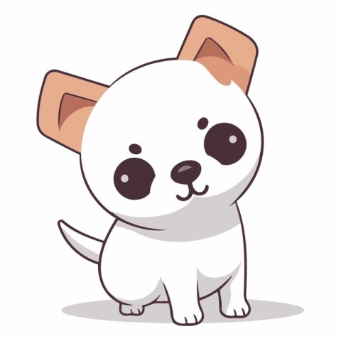 Cute cartoon dog isolated on a white background.