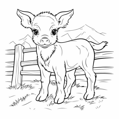 Coloring Page Outline Of a Pig.