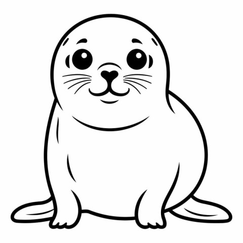 Cute seal on a white background. eps